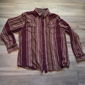 Men's Burgundy Striped Shirt